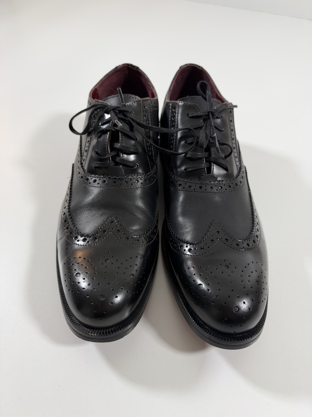 Girotti Shoes Mens Size 12 Black Leather Brogue Cap Toe Oxford Dress Handmade